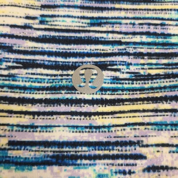 Lululemon Wunder Under Women's Striped Blurry Crop High Rise Size 8 Leggings - Picture 4 of 7